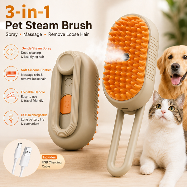Furivio Pet Grooming Brush – Spray, Massage & Loose Hair Removal for Pets