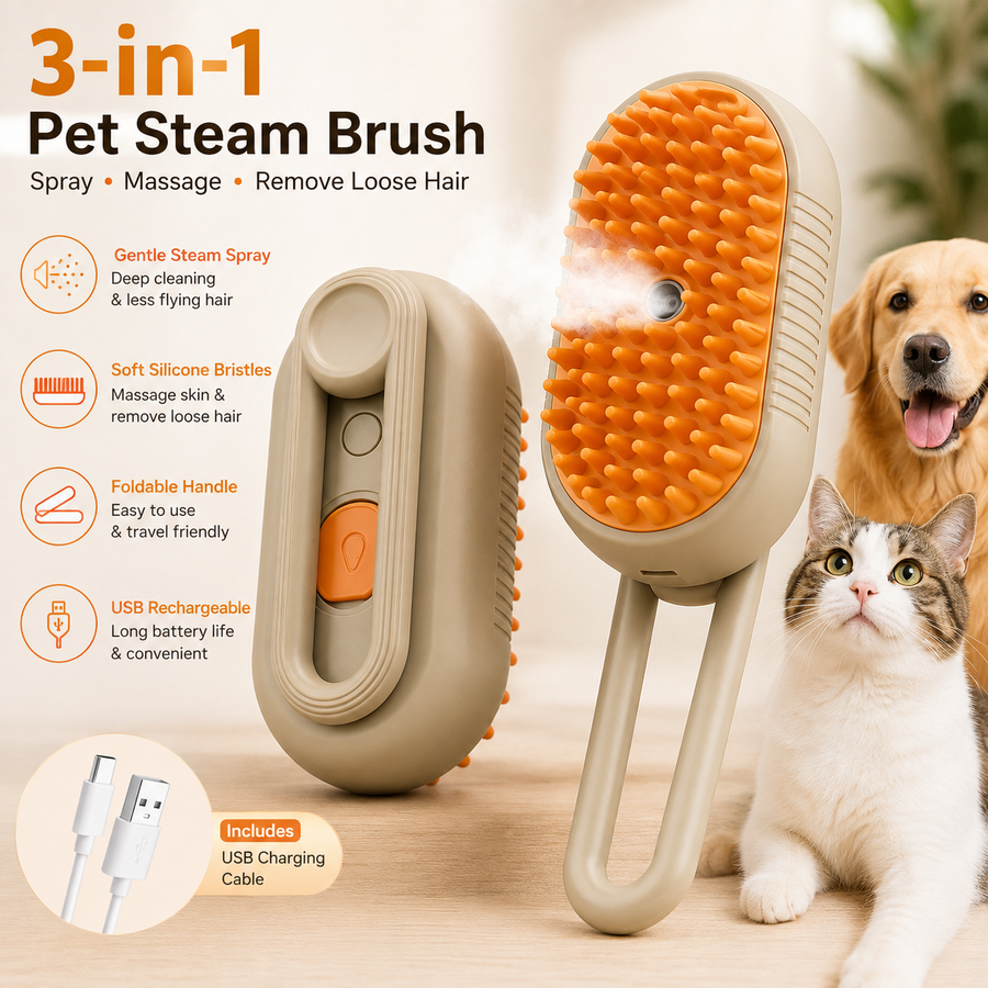 Furivio Pet Grooming Brush – Spray, Massage & Loose Hair Removal for Pets